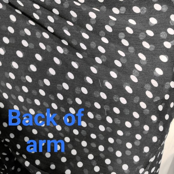 Vtg 90s Sheer Polkadot Blouse XXL 2XL Goth EGL Lolita Twee Ruffle Sweet Mesh - Picture 4 of 6